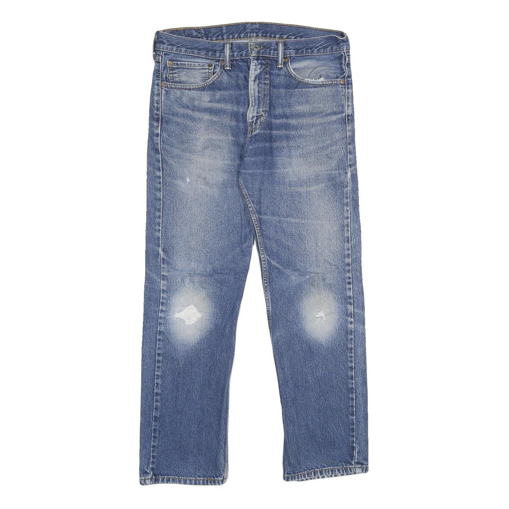 LEVI'S 505 Mens Jeans Blue Regular Straight Denim Medium W34 L30 Classic Zip