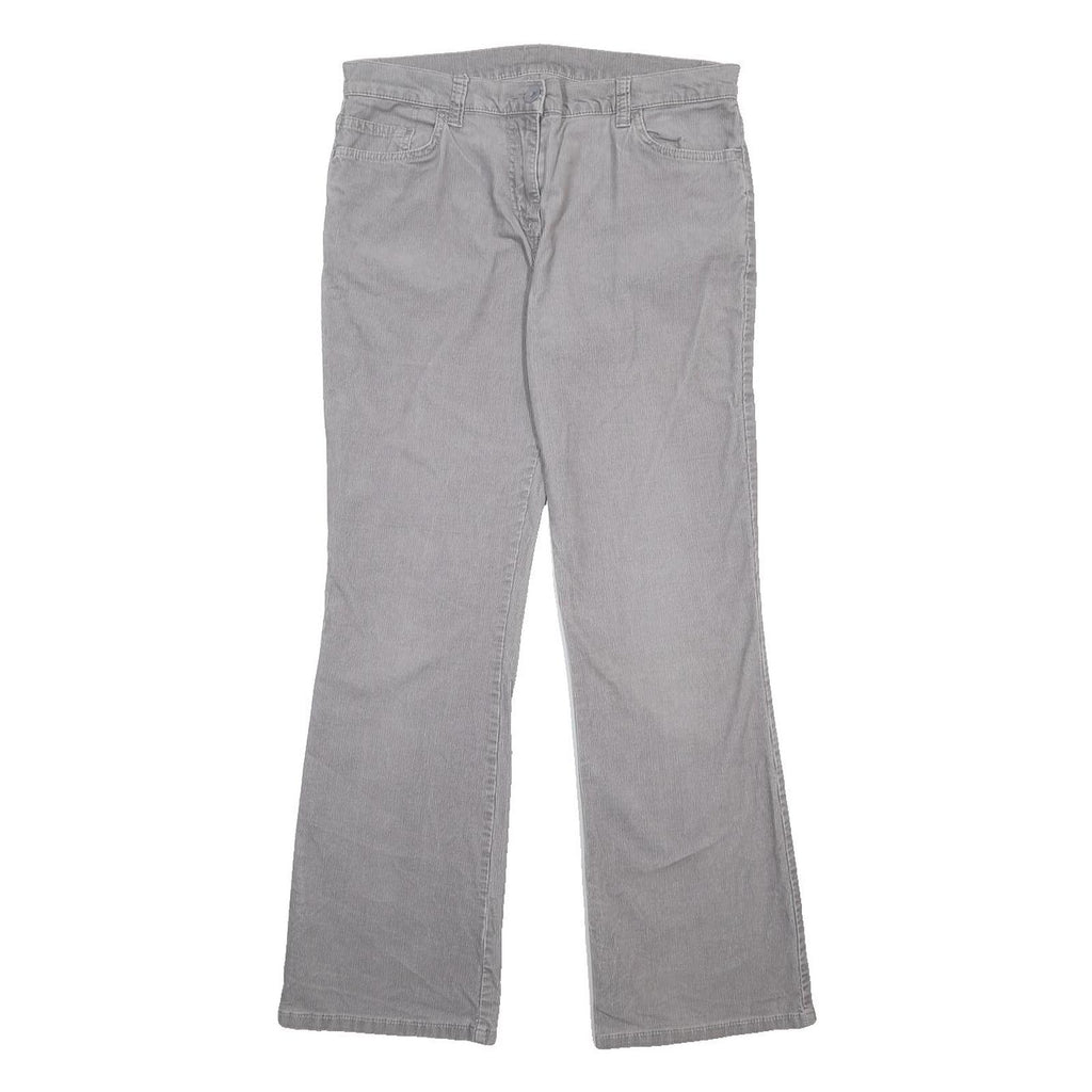 MARKS & SPENCER Womens Cotton Blend Grey Regular Fit Straight Leg Trousers W32
