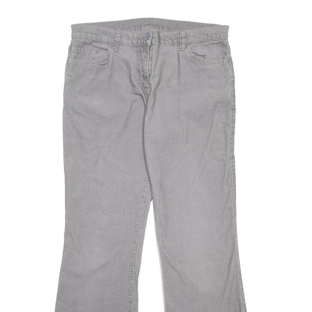 MARKS & SPENCER Womens Cotton Blend Grey Regular Fit Straight Leg Trousers W32