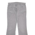 MARKS & SPENCER Womens Cotton Blend Grey Regular Fit Straight Leg Trousers W32