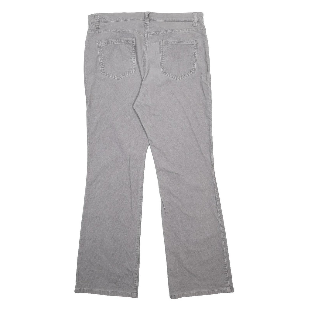 MARKS & SPENCER Womens Cotton Blend Grey Regular Fit Straight Leg Trousers W32
