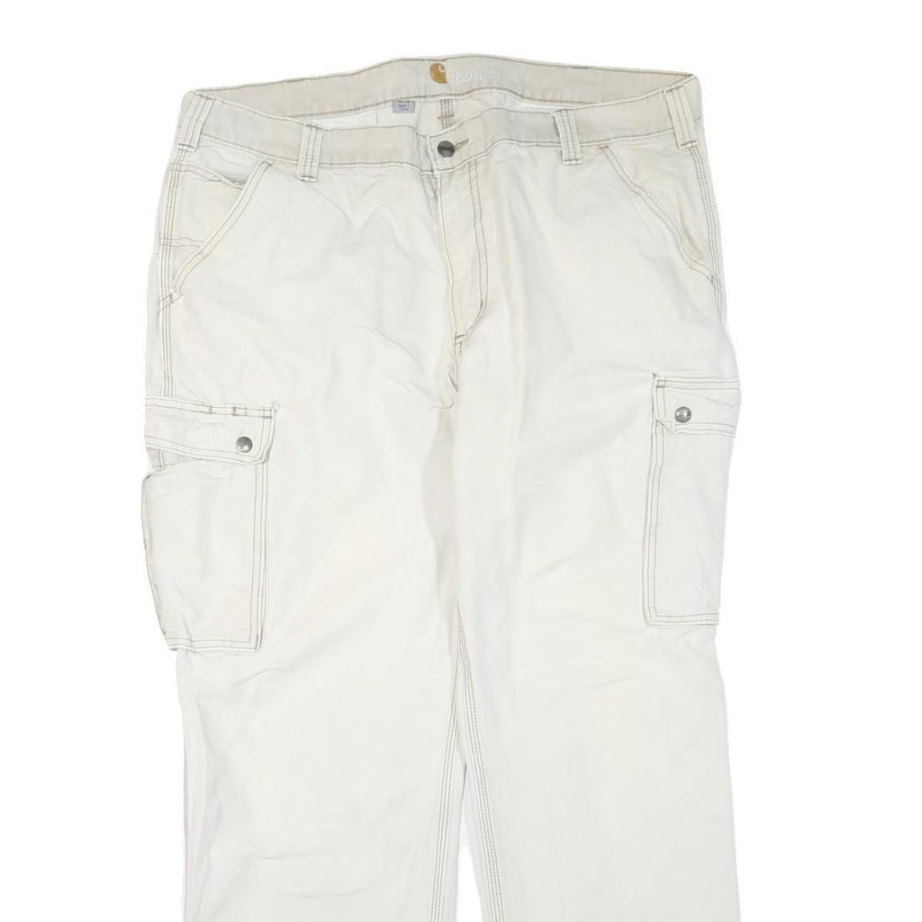 CARHARTT Mens Cotton Blend White Workwear Regular Straight Trousers W40 L32