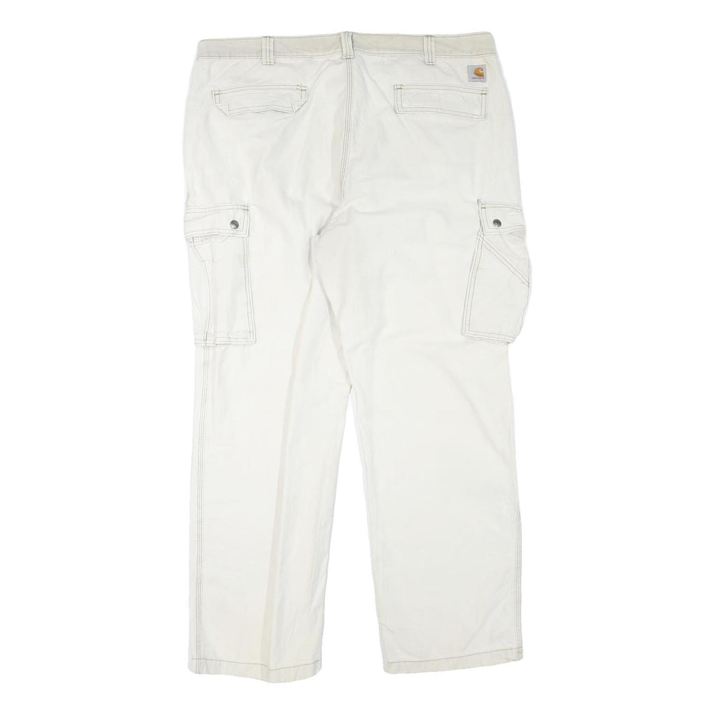 CARHARTT Mens Cotton Blend White Workwear Regular Straight Trousers W40 L32