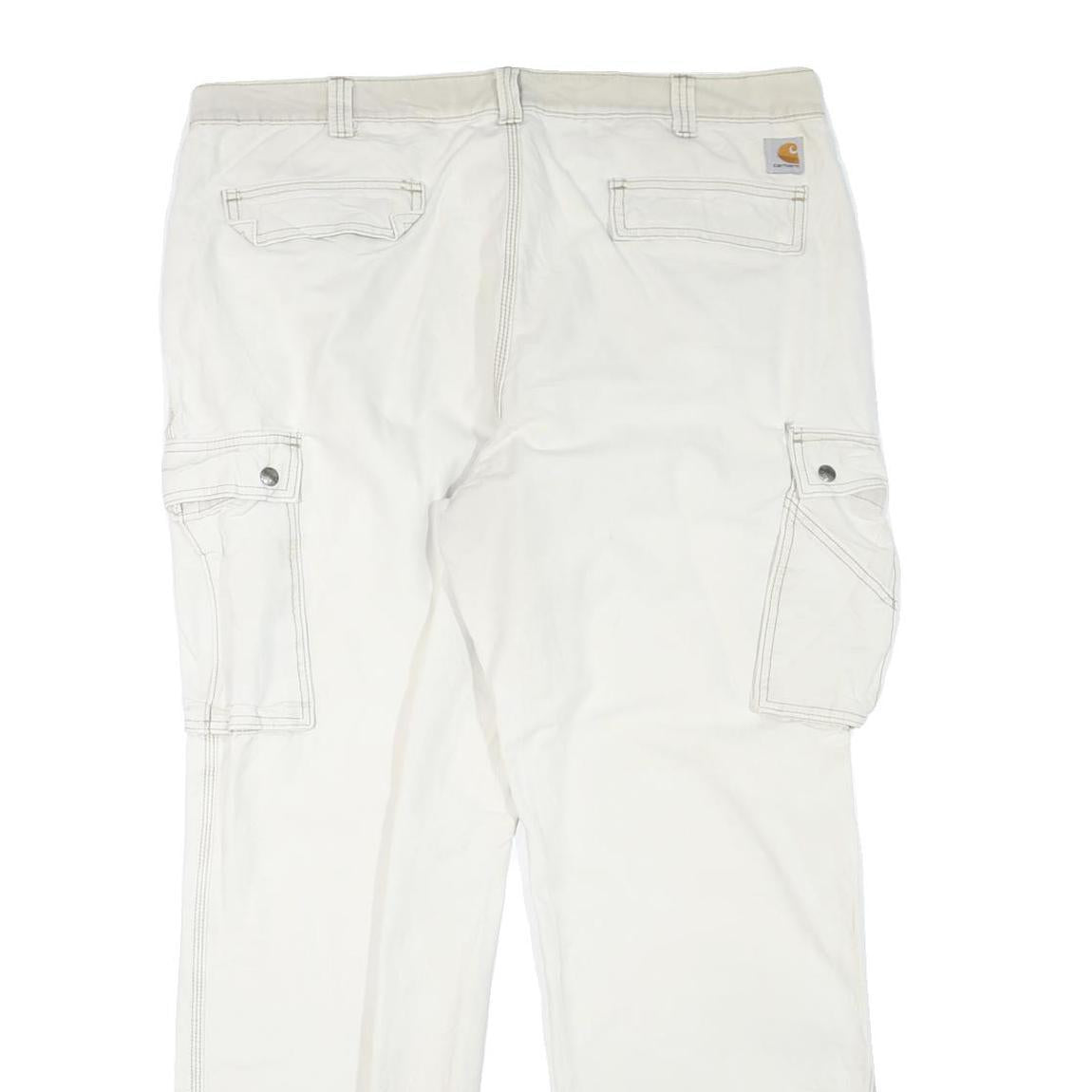 CARHARTT Mens Cotton Blend White Workwear Regular Straight Trousers W40 L32