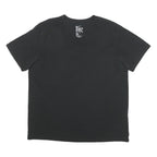 NIKE Mens Black Plain T-Shirt XL Short Sleeve V-Neck Cotton Blend Casual