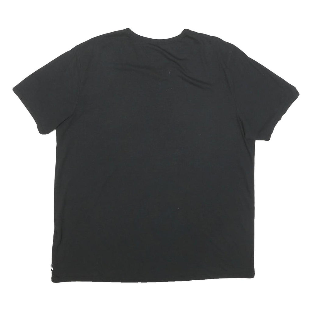 NIKE Mens Black Plain T-Shirt XL Short Sleeve V-Neck Cotton Blend Casual