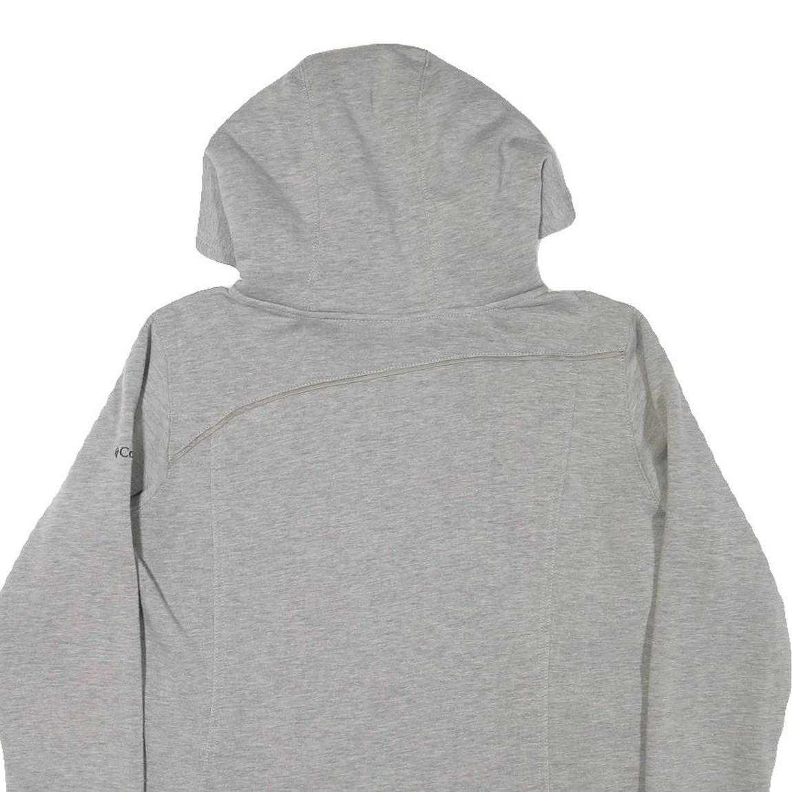 COLUMBIA Womens Grey Hoodie XL Cotton Blend Full Zip Casual Outdoor Sweatshirt