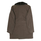 Mens Brown Black Collar Button Jacket L Cotton Blend Classic Formal Outerwear