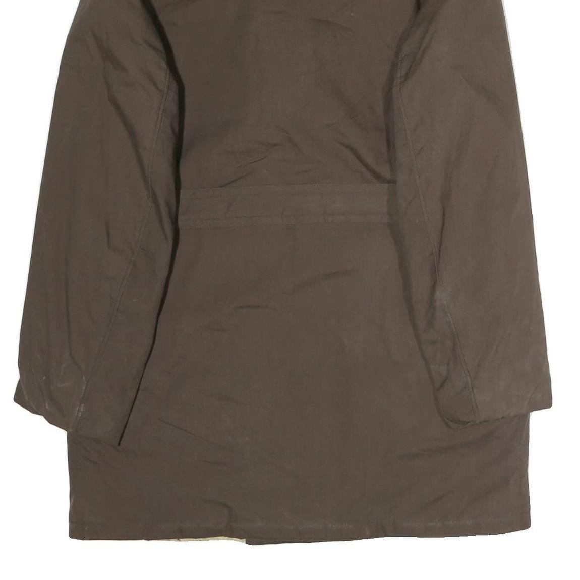 Mens Brown Black Collar Button Jacket L Cotton Blend Classic Formal Outerwear