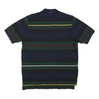 NAUTICA Mens Blue Green Black Yellow Stripe Short Sleeve Polo Shirt M Classic