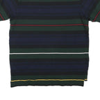 NAUTICA Mens Blue Green Black Yellow Stripe Short Sleeve Polo Shirt M Classic