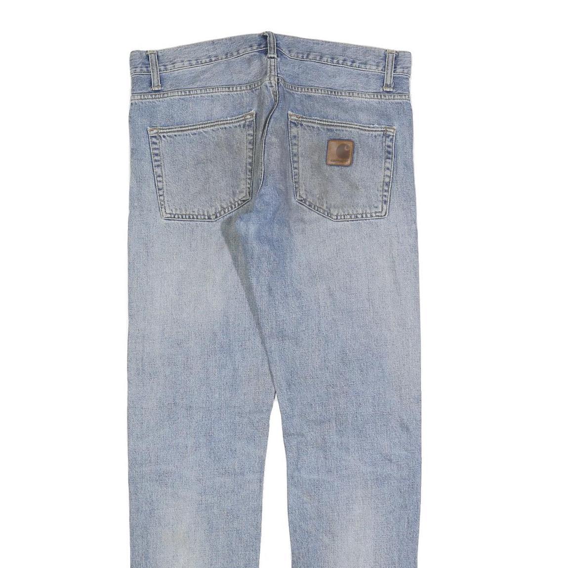 CARHARTT Mens Jeans Blue Slim Straight Denim Light W33 L34 Workwear Casual