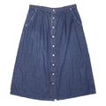 DA MART Womens Blue Denim Button Front Midi Cotton Blend Skirt L Casual Vintage