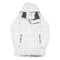 HELLY HANSEN Womens White & Black Check Waterproof Jacket L Polyester Blend Zip