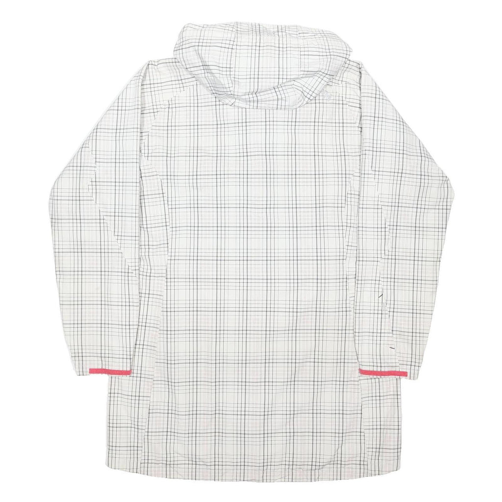 HELLY HANSEN Womens White & Black Check Waterproof Jacket L Polyester Blend Zip