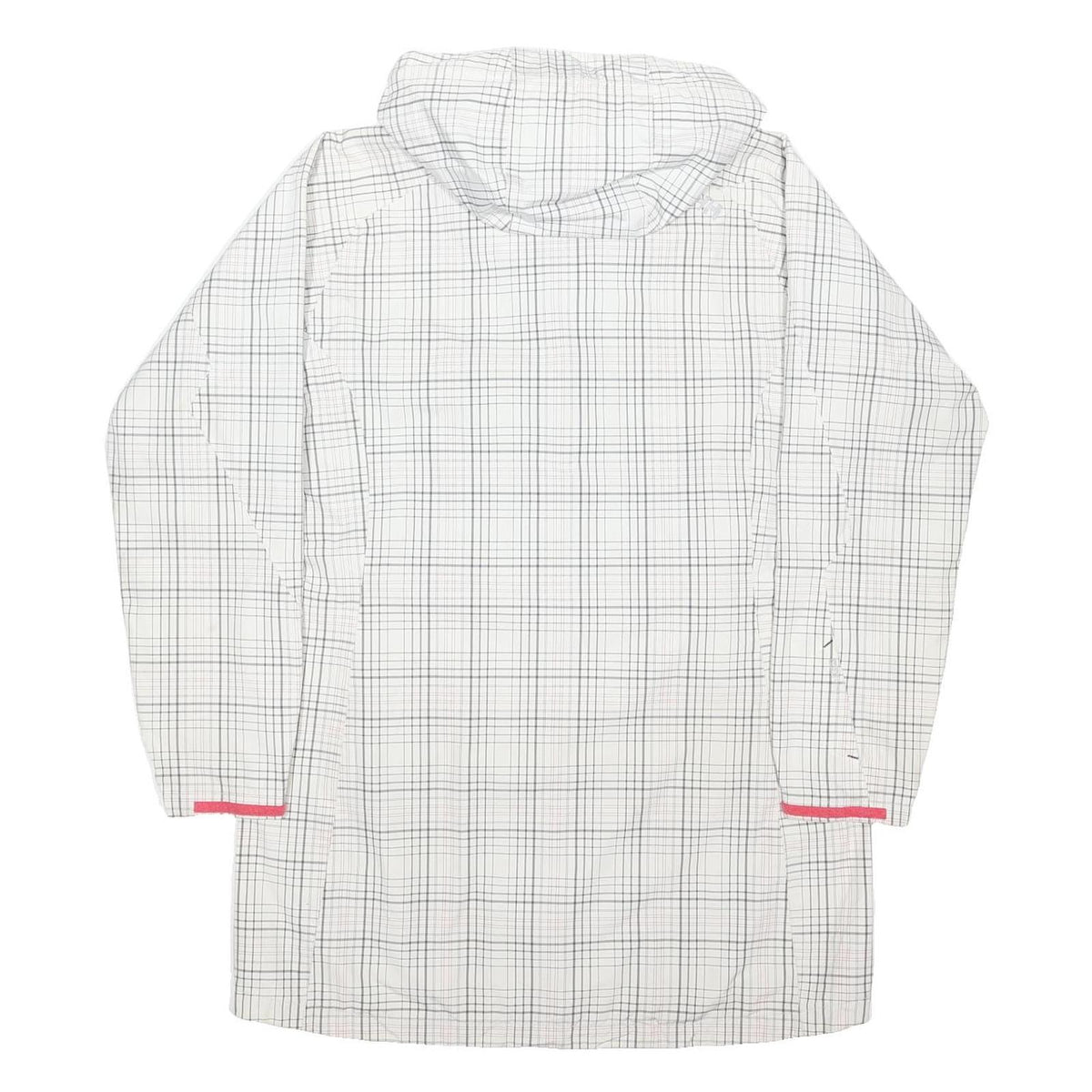HELLY HANSEN Womens White & Black Check Waterproof Jacket L Polyester Blend Zip