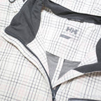 HELLY HANSEN Womens White & Black Check Waterproof Jacket L Polyester Blend Zip