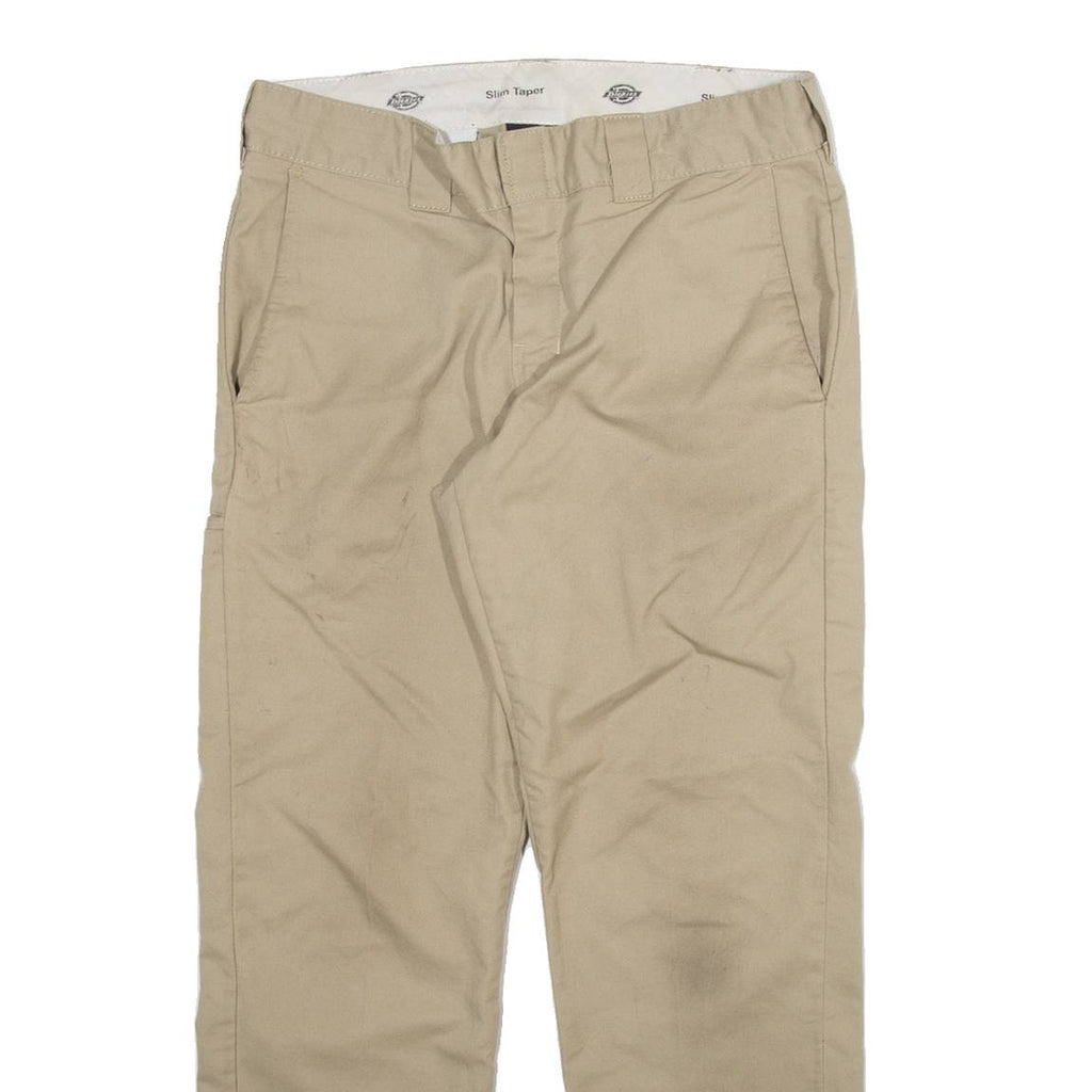 DICKIES Mens Trousers Beige Slim Tapered W32 L30