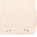 TRUSSARDI Womens Cream Cotton Blend Sleeveless Jacket M Button Closure Casual