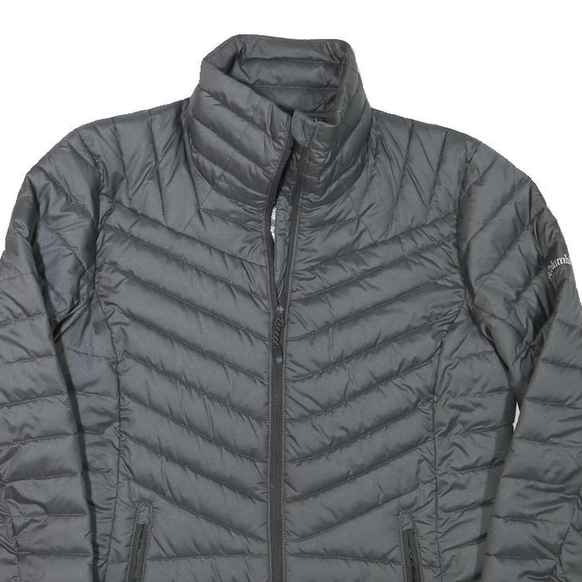 COLUMBIA Womens Black Outdoor Jacket L Polyester Blend Quilted Zip Pockets