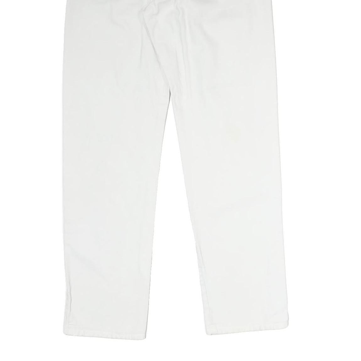 CALVIN KLEIN Mens Jeans White Regular Straight Denim Raw W28 L31 Zip Cotton