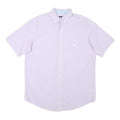 CHAPS Mens Purple & White Check Shirt L Cotton Blend Casual Button Down