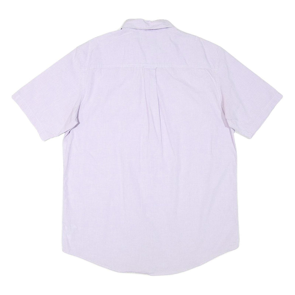 CHAPS Mens Purple & White Check Shirt L Cotton Blend Casual Button Down