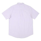 CHAPS Mens Purple & White Check Shirt L Cotton Blend Casual Button Down