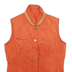 BOGNER Womens Orange Quilted Sleeveless Jacket UK 12 Polyester Button Closure