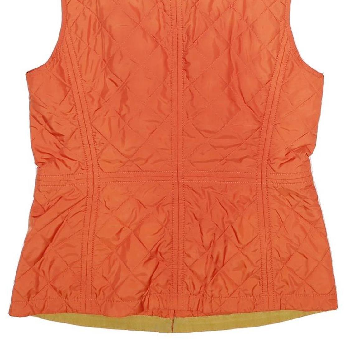 BOGNER Womens Orange Quilted Sleeveless Jacket UK 12 Polyester Button Closure