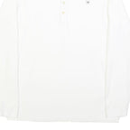 DIESEL Mens White Long Sleeve Plain Polo Shirt M Cotton Blend Casual