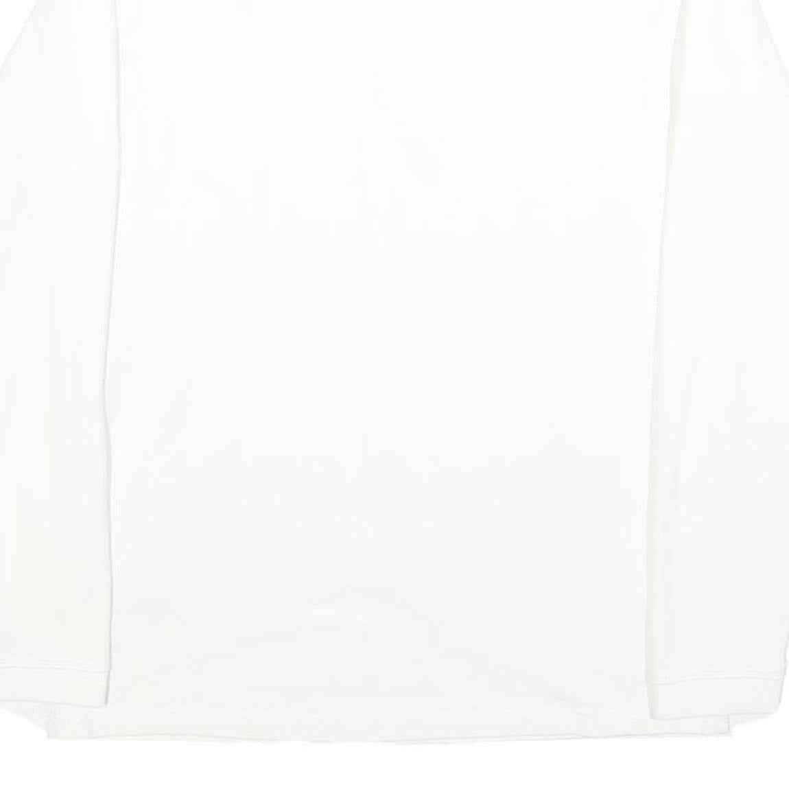 DIESEL Mens White Long Sleeve Plain Polo Shirt M Cotton Blend Casual