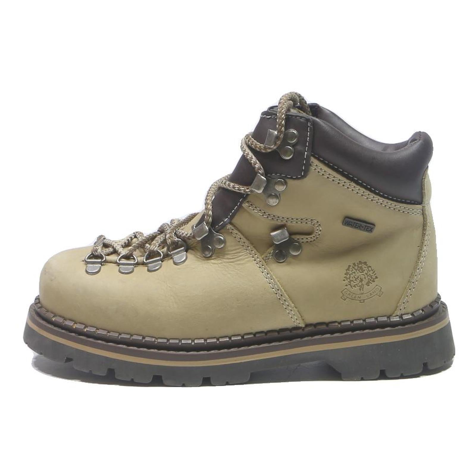 GREEN LAND Womens Hiking Boots Leather Beige UK 4 Waterproof Durable Outdoor