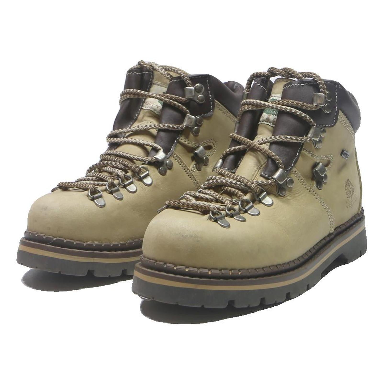 GREEN LAND Womens Hiking Boots Leather Beige UK 4 Waterproof Durable Outdoor