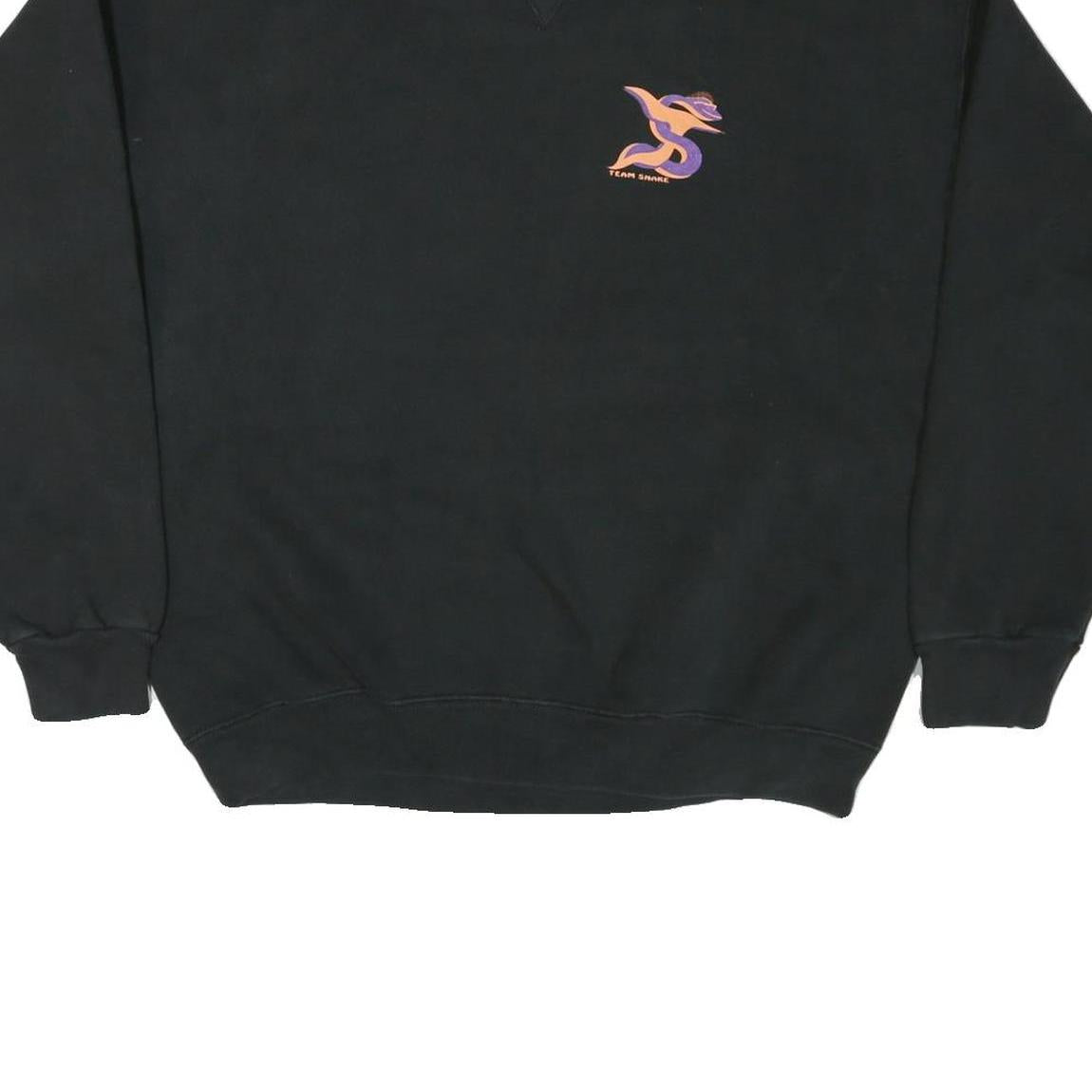 LEE Mens Black XL Crew Neck Sweatshirt Team Snake Ski Graphic Pullover Casual