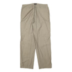 GSWD Mens Cotton Blend Beige Relaxed Straight Trousers W36 L34 Casual Zip Fly