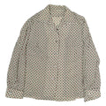 Womens Cream Brown Printed Button Down Long Sleeve Shirt M