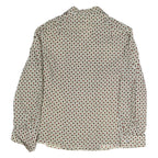 Womens Cream Brown Printed Button Down Long Sleeve Shirt M