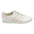 ADIDAS Gazelle Womens Classic Leather Trainers White & Pink UK 4 Casual