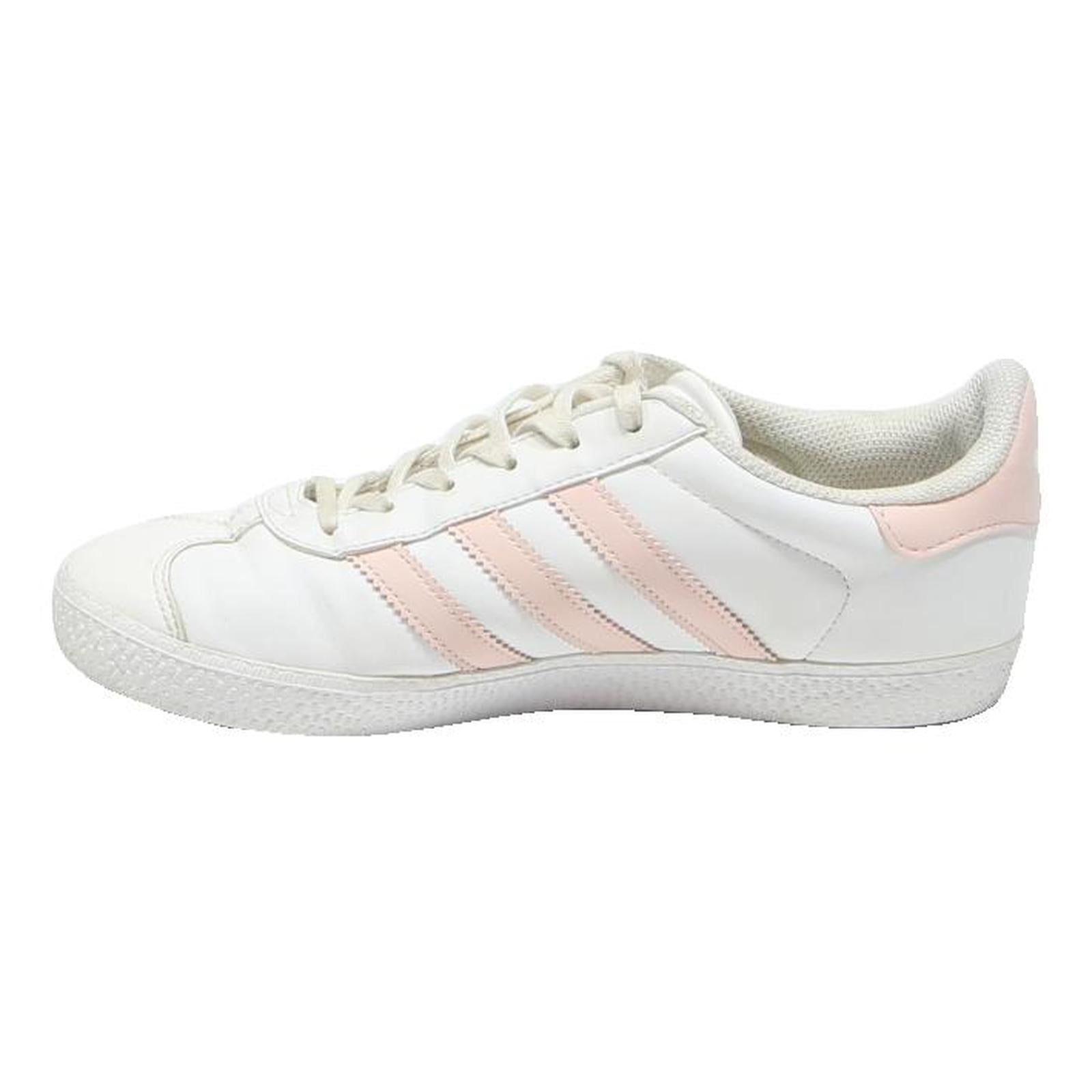 ADIDAS Gazelle Womens Classic Leather Trainers White & Pink UK 4 Casual