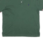 POLO RALPH LAUREN Womens Green Short Sleeve Plain Polo Shirt M Cotton Blend