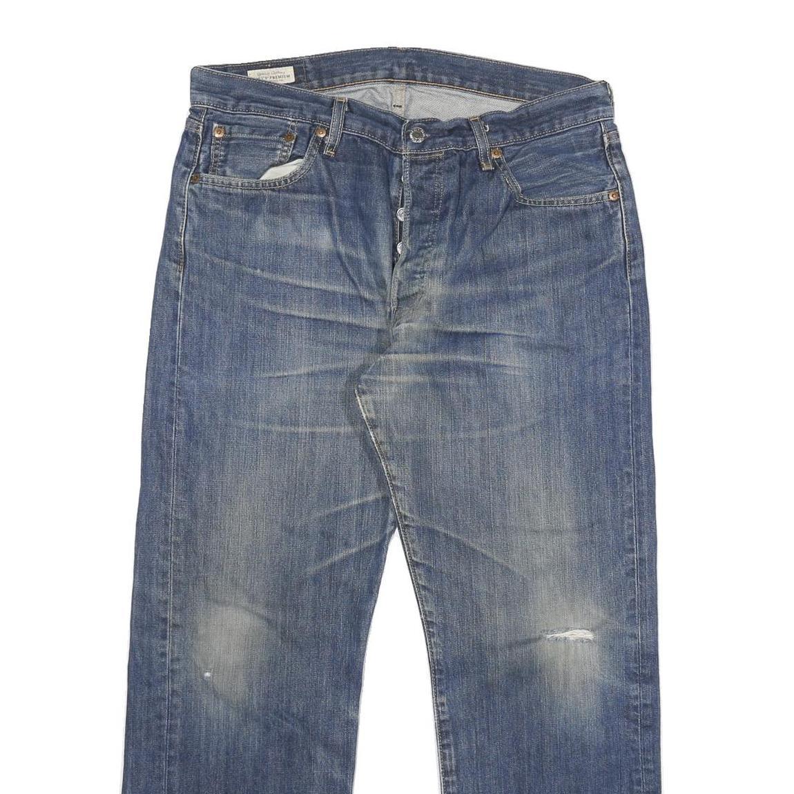 LEVI'S 501 Mens Jeans Blue Regular Straight Denim Medium W34 L27 Classic Button