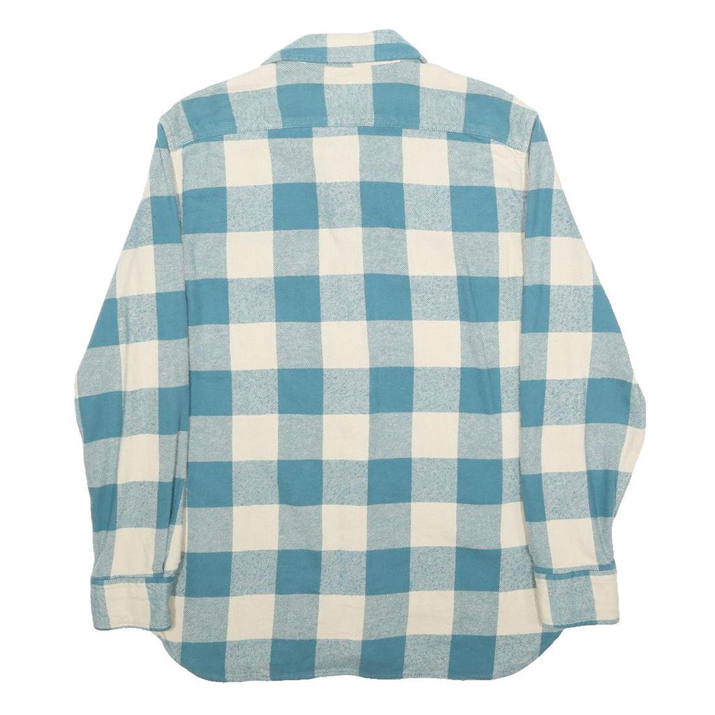 LEVI'S Mens Blue & Cream Checked Shirt S Cotton Long Sleeve Casual Classic