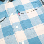 LEVI'S Mens Blue & Cream Checked Shirt S Cotton Long Sleeve Casual Classic