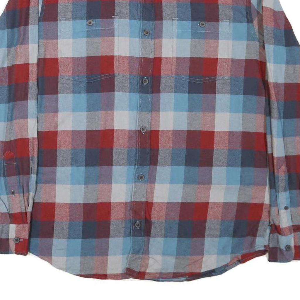 WIND RIVER Mens Blue & Red Check Cotton Blend Shirt L Long Sleeve Casual