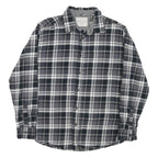 WEATHERPROOF Mens Black & Grey Check Shirt M Long Sleeve Cotton Blend Casual