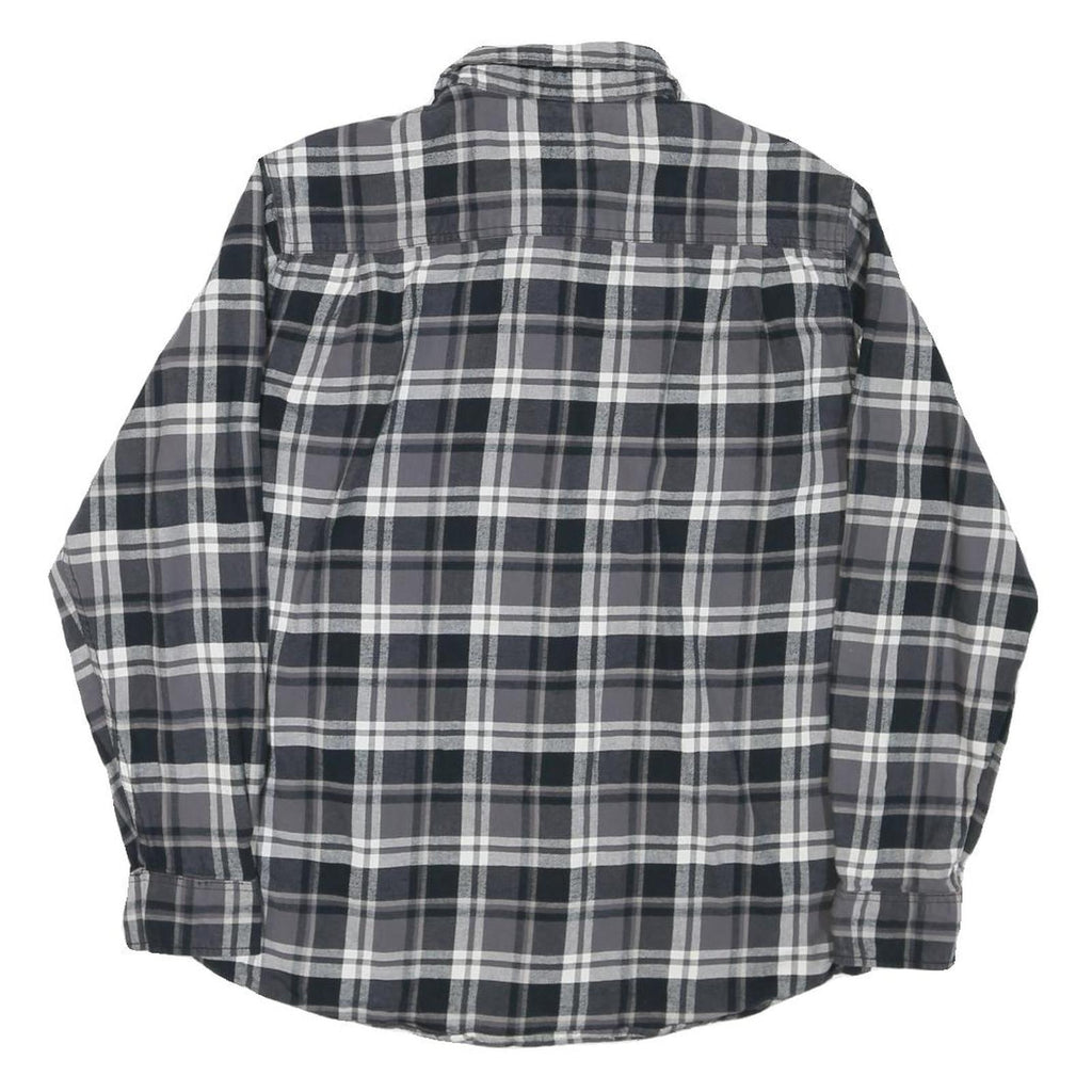 WEATHERPROOF Mens Black & Grey Check Shirt M Long Sleeve Cotton Blend Casual