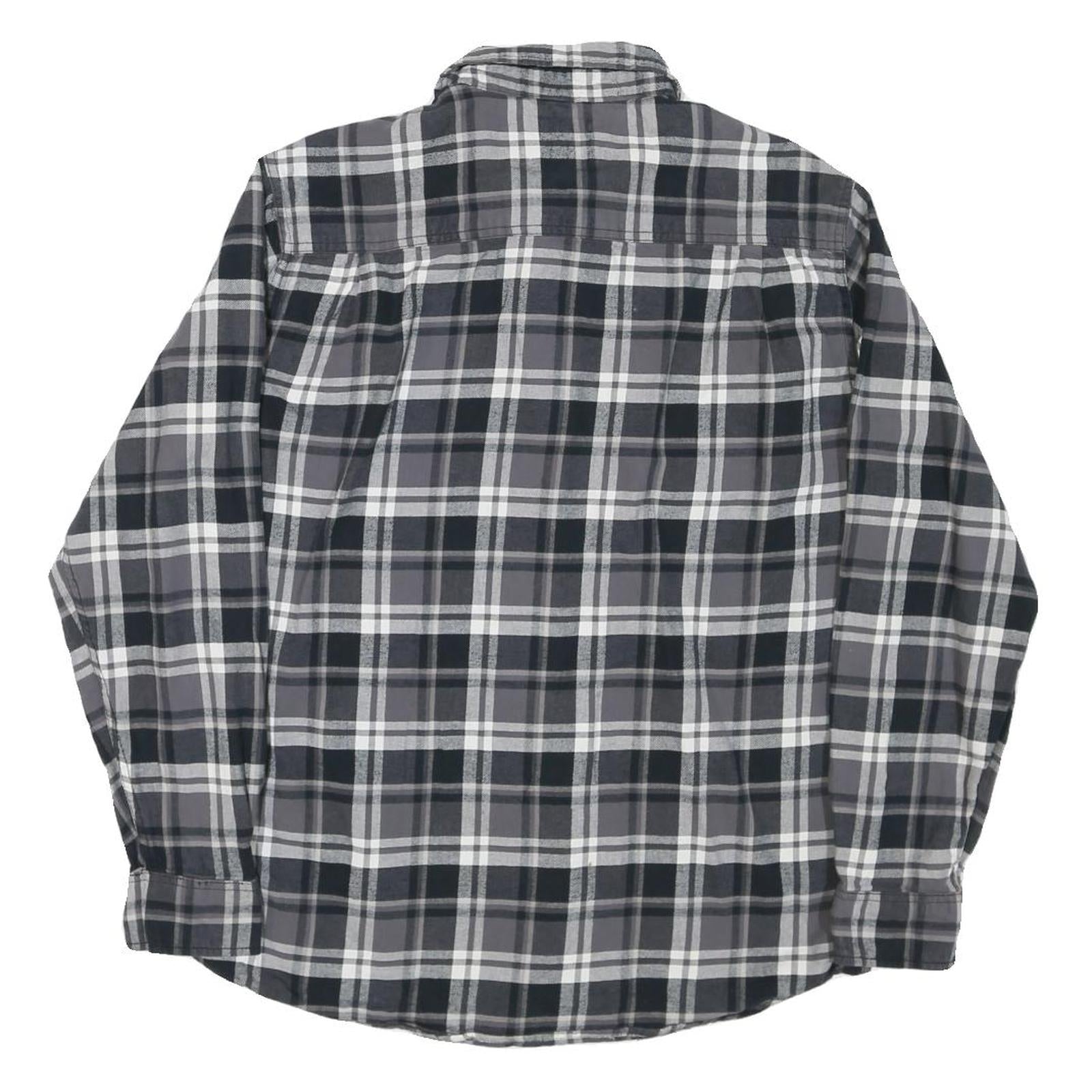 WEATHERPROOF Mens Black & Grey Check Shirt M Long Sleeve Cotton Blend Casual