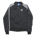 ADIDAS Womens Black & White Trefoil Track Jacket UK 6 Polyester Zip Sportswear