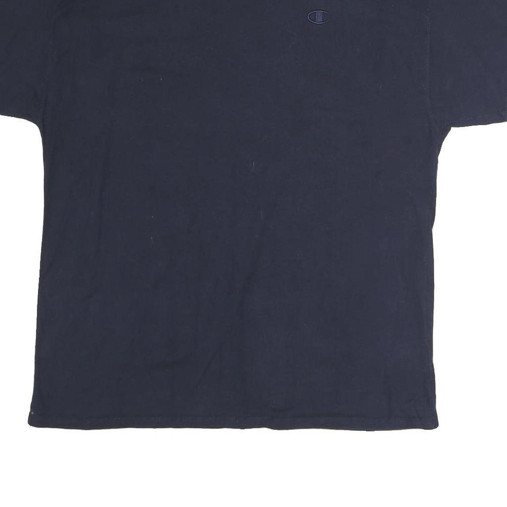 CHAMPION Mens Navy Blue & Grey Modern T-Shirt L Short Sleeve Crew Neck